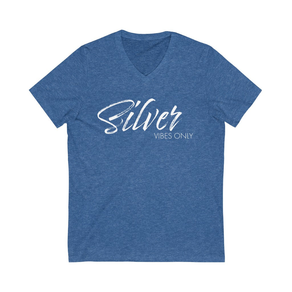 Silver Vibes Only Super Soft V-Neck Tee - NEW