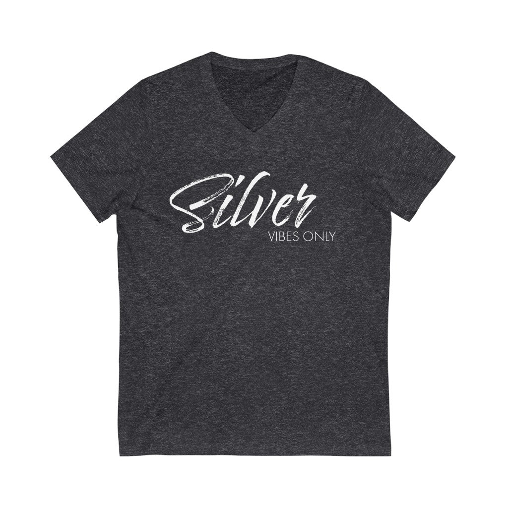 Silver Vibes Only Super Soft V-Neck Tee - NEW