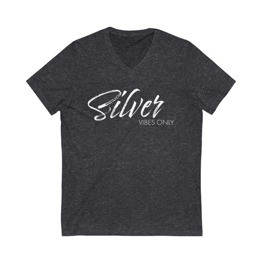 Silver Vibes Only Super Soft V-Neck Tee - NEW
