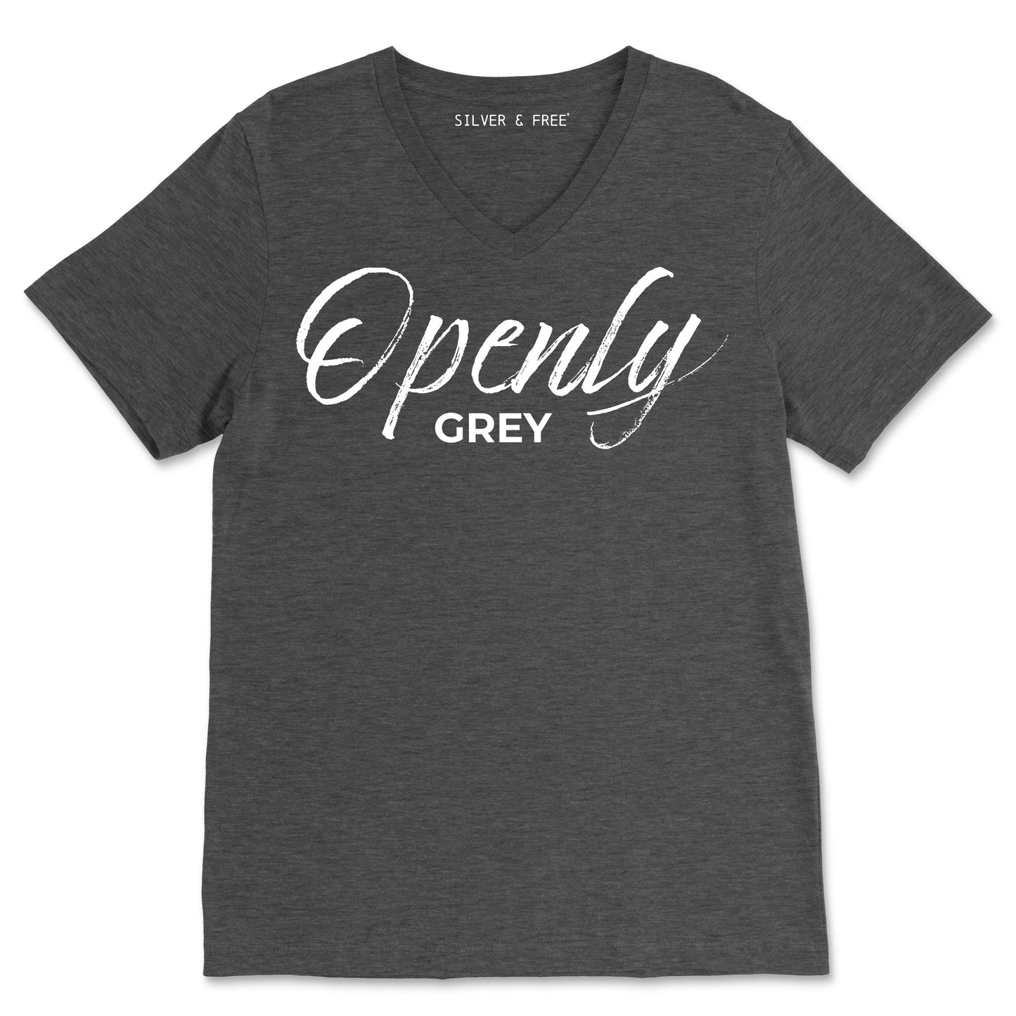 Openly Gray Super Soft V-Neck Tee - NEW