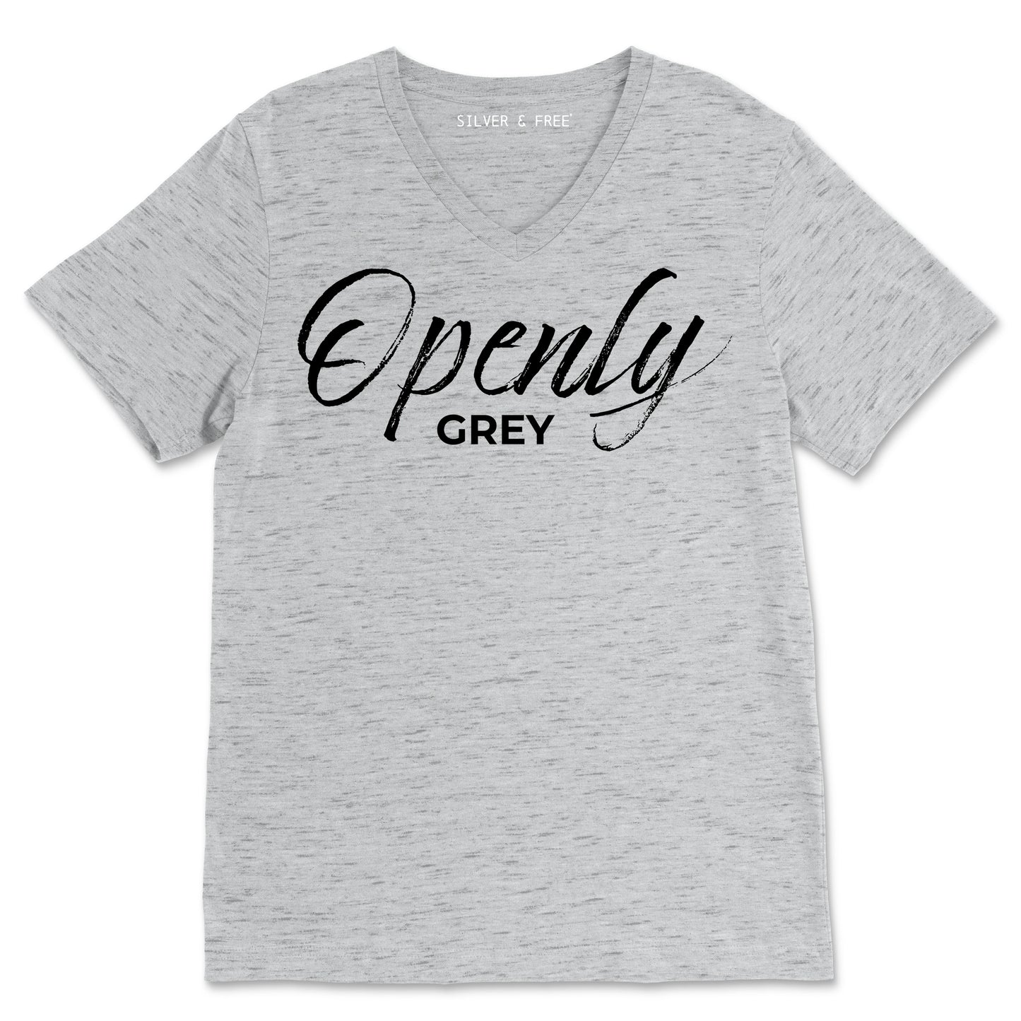 Openly Gray Super Soft V-Neck Tee - NEW