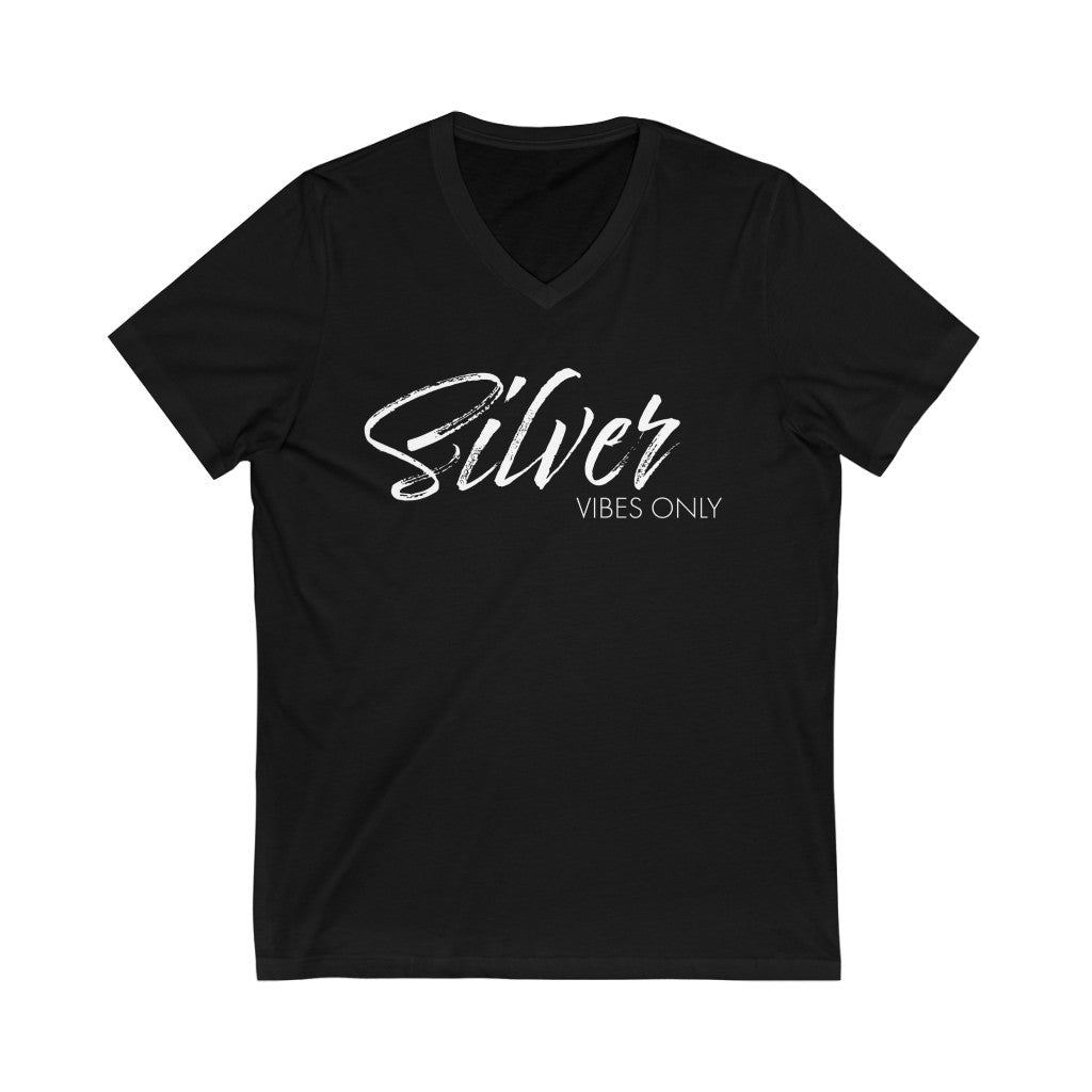 Silver Vibes Only Super Soft V-Neck Tee - NEW