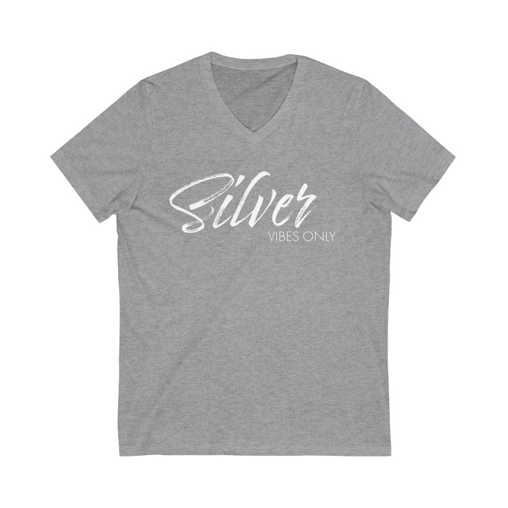 Silver Vibes Only Super Soft V-Neck Tee - NEW