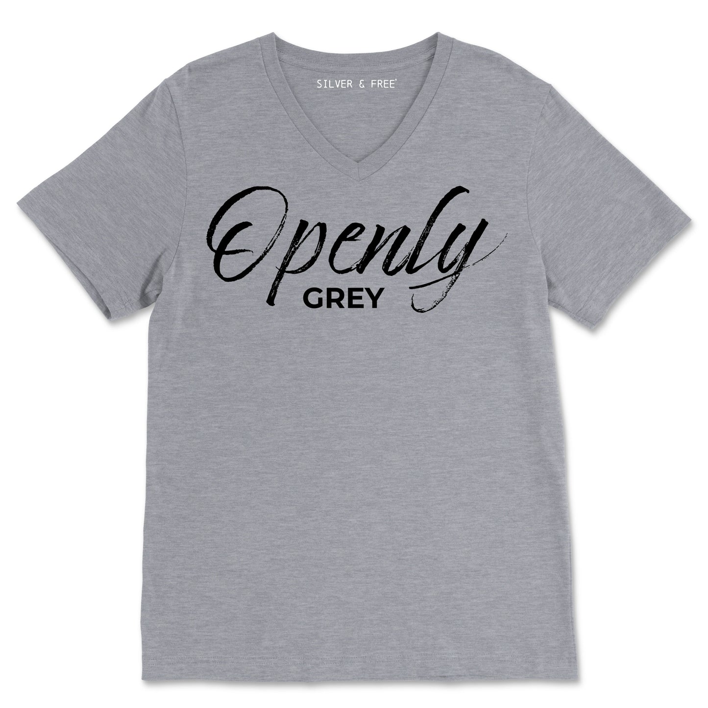 Openly Gray Super Soft V-Neck Tee - NEW