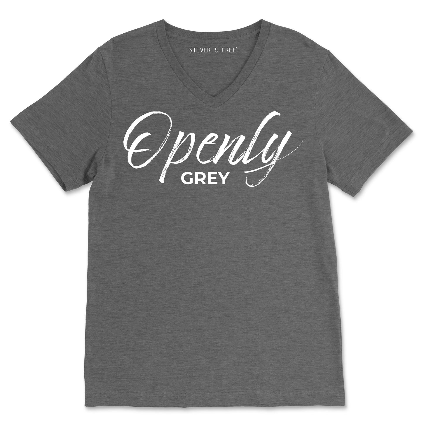 Openly Gray Super Soft V-Neck Tee - NEW